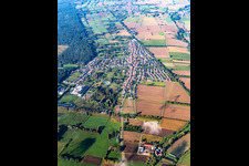 Vue aérienne de De l'est à le quartier Schaidt in Wörth am Rhein dans le département Rhénanie-Palatinat, Allemagne