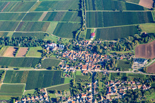 Vue aérienne de Village du sud à le quartier Appenhofen in Billigheim-Ingenheim dans le département Rhénanie-Palatinat, Allemagne