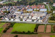 Vue aérienne de Chantier d'un nouveau bâtiment sur l'Emil-Wachter-Straße à le quartier Mörsch in Rheinstetten dans le département Bade-Wurtemberg, Allemagne