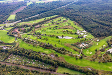 Vue oblique de Terrain de golf Hofgut Scheibenhardt AG à le quartier Beiertheim-Bulach in Karlsruhe dans le département Bade-Wurtemberg, Allemagne