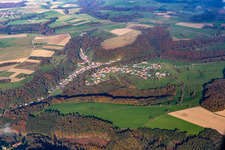 Vue oblique de Hottviller dans le département Moselle, France