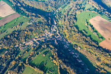 Vue aérienne de Lengelsheim dans le département Moselle, France