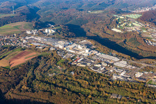 Vue aérienne de Zone industrielle ouest Zweibrücker Straße à le quartier Fehrbach in Pirmasens dans le département Rhénanie-Palatinat, Allemagne