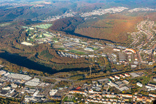 Vue aérienne de Dépôt de l'armée américaine et de la Bundeswehr sur la Husterhöhe et stade du club de football Pirmasens eV à Pirmasens dans le département Rhénanie-Palatinat, Allemagne