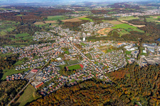 Vue aérienne de Ville du sud à le quartier Eichelscheiderhof in Waldmohr dans le département Rhénanie-Palatinat, Allemagne