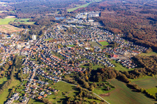 Vue aérienne de Ville vue de l'ouest à le quartier Eichelscheiderhof in Waldmohr dans le département Rhénanie-Palatinat, Allemagne