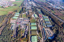 Vue oblique de Dépôt militaire américain Miesau CDC et dépôt de munitions Europe - Miesau à le quartier Vogelbach in Bruchmühlbach-Miesau dans le département Rhénanie-Palatinat, Allemagne