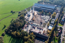 Vue aérienne de Onroad GmbH (transports spéciaux et lourds, transferts par grue, travaux de grue) à le quartier Bierbach in Blieskastel dans le département Sarre, Allemagne
