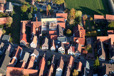 Vue aérienne de Chantier de construction de l'extension de l'hôtel Krone à le quartier Hayna in Herxheim bei Landau dans le département Rhénanie-Palatinat, Allemagne