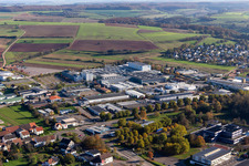 Vue aérienne de Zone industrielle dans le Krummenäckern à le quartier Webenheim in Blieskastel dans le département Sarre, Allemagne