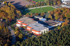 Vue aérienne de Meubles Jaune à le quartier Herxheim in Herxheim bei Landau dans le département Rhénanie-Palatinat, Allemagne