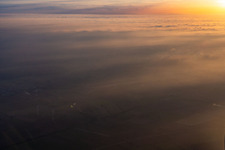 Minfeld dans le département Rhénanie-Palatinat, Allemagne depuis l'avion