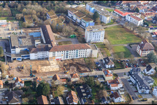 Photographie aérienne de Chantier de construction pour la rénovation de l'Asklpios Südpfalzkliniken à Kandel dans le département Rhénanie-Palatinat, Allemagne