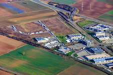 Photographie aérienne de Zone industrielle dans la vallée de Spire à Rülzheim dans le département Rhénanie-Palatinat, Allemagne