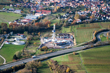 Vue aérienne de Forage géothermique à Insheim dans le département Rhénanie-Palatinat, Allemagne