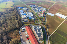 Vue aérienne de Parc commercial W et W II à Herxheim bei Landau dans le département Rhénanie-Palatinat, Allemagne