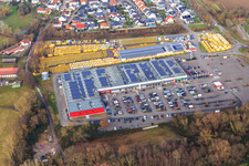 Vue oblique de Engel&Engelk GmbH Concessionnaire automobile et parc de mode Röther dans le centre du Palatinat-Sud à Rohrbach dans le département Rhénanie-Palatinat, Allemagne