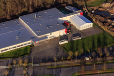 Thermo Fisher sur Erlenbachweg à le quartier Minderslachen in Kandel dans le département Rhénanie-Palatinat, Allemagne vue d'en haut