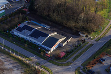Vue aérienne de Boucherie Freier GmbH à le quartier Minderslachen in Kandel dans le département Rhénanie-Palatinat, Allemagne