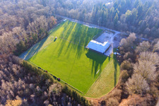 Vue aérienne de Terrain de football du FB 1926 Viktoria Kapsweyer eV à Kapsweyer dans le département Rhénanie-Palatinat, Allemagne