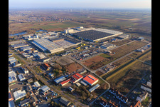 Photographie aérienne de Zone industrielle Interpark vue du nord-est à le quartier Offenbach in Offenbach an der Queich dans le département Rhénanie-Palatinat, Allemagne