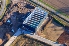 Vue aérienne de Nouveau bâtiment à Interpark à le quartier Offenbach in Offenbach an der Queich dans le département Rhénanie-Palatinat, Allemagne