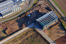 Vue aérienne de Nouveau bâtiment à Interpark à le quartier Offenbach in Offenbach an der Queich dans le département Rhénanie-Palatinat, Allemagne