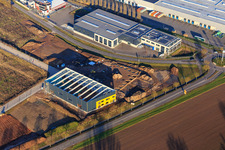 Photographie aérienne de Nouveau bâtiment à Interpark à le quartier Offenbach in Offenbach an der Queich dans le département Rhénanie-Palatinat, Allemagne