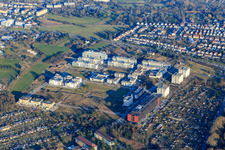 Vue aérienne de Parc technologique Karlsruhe de l'ouest avec Vector Informatik GmbH à le quartier Rintheim in Karlsruhe dans le département Bade-Wurtemberg, Allemagne