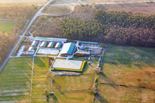 Vue aérienne de Centre équestre Hubertushof à Linkenheim-Hochstetten dans le département Bade-Wurtemberg, Allemagne