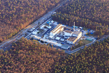 Vue aérienne de L'usine de retraitement de Karlsruhe (WAK) en cours de démantèlement à Linkenheim-Hochstetten dans le département Bade-Wurtemberg, Allemagne