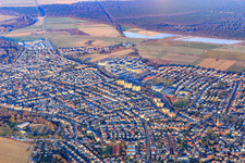 Vue aérienne de Aperçu de l'emplacement bon SW à le quartier Linkenheim in Linkenheim-Hochstetten dans le département Bade-Wurtemberg, Allemagne