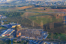 Vue aérienne de Sous-station Subestación Dos Hermanas sur l'A-392 à Alcalá de Guadaíra dans le département Séville, Espagne