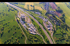 Photographie aérienne de Aire communale d'autoroute Aire de Saverne Eckartswiller sur l'A4 à Eckartswiller dans le département Bas Rhin, France