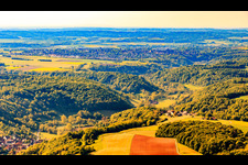 Vue aérienne de Vue de la ville depuis le nord-ouest à Rothenburg ob der Tauber dans le département Bavière, Allemagne