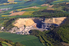 Vue aérienne de Carrière Werbach de gravier SHB à Werbach dans le département Bade-Wurtemberg, Allemagne