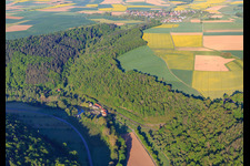 Photographie aérienne de Moulin de Teilbach sur la Tauber à le quartier Waldenhausen in Wertheim dans le département Bade-Wurtemberg, Allemagne
