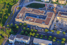 Vue aérienne de Nouveaux bâtiments sur Emil-Wachter-Straße à le quartier Mörsch in Rheinstetten dans le département Bade-Wurtemberg, Allemagne