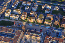 Photographie aérienne de Nouveaux bâtiments sur Emil-Wachter-Straße à le quartier Mörsch in Rheinstetten dans le département Bade-Wurtemberg, Allemagne
