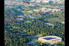 Vue aérienne de Stade de football BBBank Wildpark du KSC - Karlsruher Sport-Club à le quartier Innenstadt-Ost in Karlsruhe dans le département Bade-Wurtemberg, Allemagne
