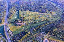 Terrain de golf Hofgut Scheibenhardt AG à le quartier Beiertheim-Bulach in Karlsruhe dans le département Bade-Wurtemberg, Allemagne d'en haut