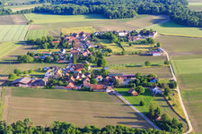Vue aérienne de Vue du village depuis le nord à Friesenheim dans le département Bas Rhin, France