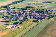 Vue aérienne de Vue du village depuis le nord à Schwobsheim dans le département Bas Rhin, France