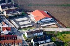 Photographie aérienne de Sur le Höhenweg, nouveau bâtiment du marché Netto à Kandel dans le département Rhénanie-Palatinat, Allemagne