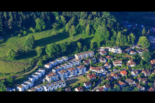 Vue aérienne de Nouvelle zone de développement Anneliese-Licht-Straße à Waldkirch dans le département Bade-Wurtemberg, Allemagne