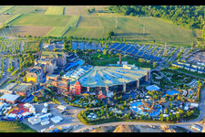 Vue aérienne de Rulantica du sud à Europa-Park Rust à Rust dans le département Bade-Wurtemberg, Allemagne