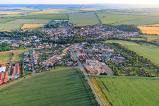Vue aérienne de Aperçu des villes du nord à le quartier Hoym in Seeland dans le département Saxe-Anhalt, Allemagne