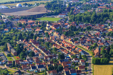 Vue aérienne de Luisenstraße, Wilhelmstr à Klostermansfeld dans le département Saxe-Anhalt, Allemagne