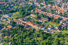 Vue aérienne de Krausenstr à Klostermansfeld dans le département Saxe-Anhalt, Allemagne