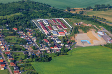 Vue aérienne de Établissement correctionnel Volkstedt à le quartier Volkstedt in Eisleben dans le département Saxe-Anhalt, Allemagne